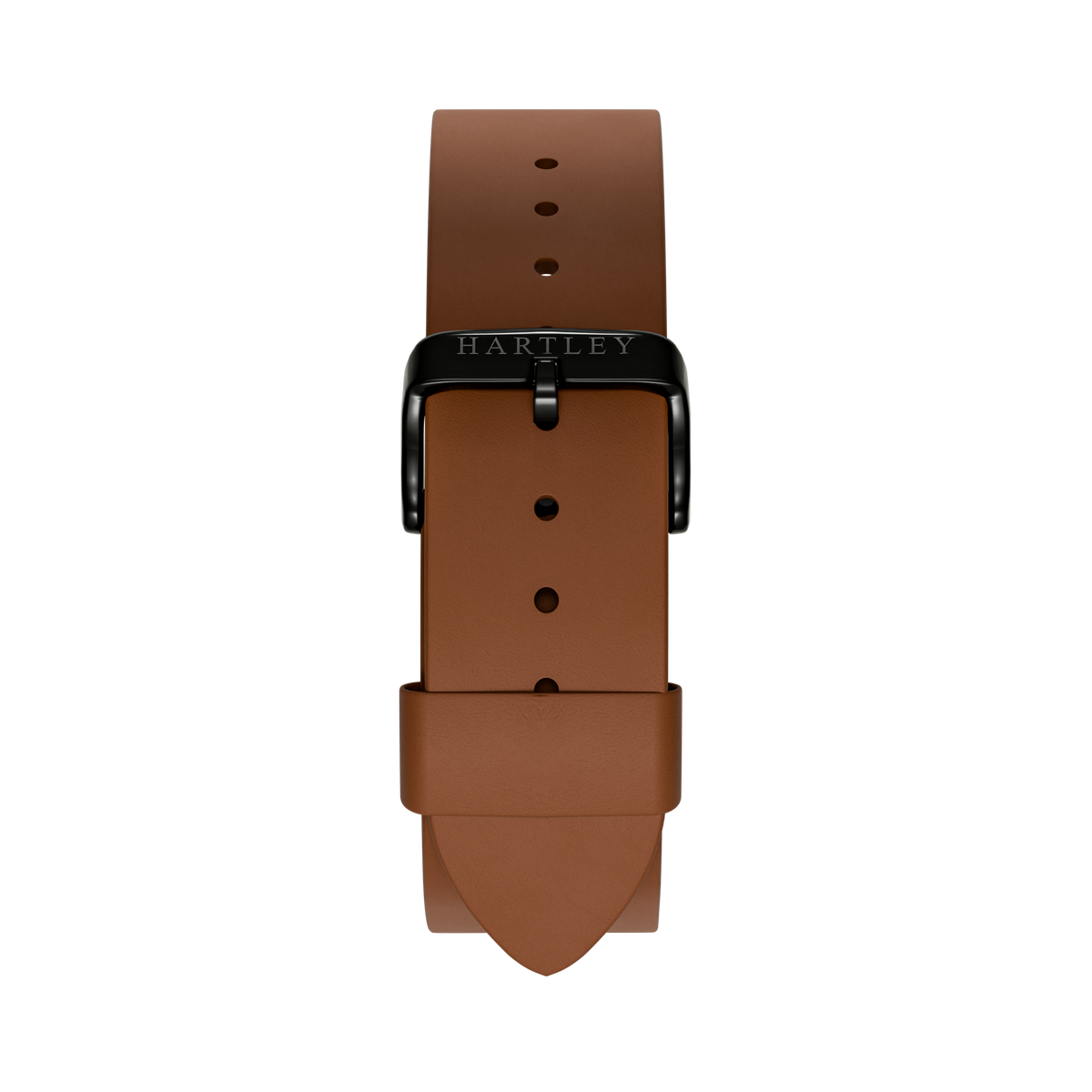 BROWN LEATHER STRAP WITH BLACK BUCKLE