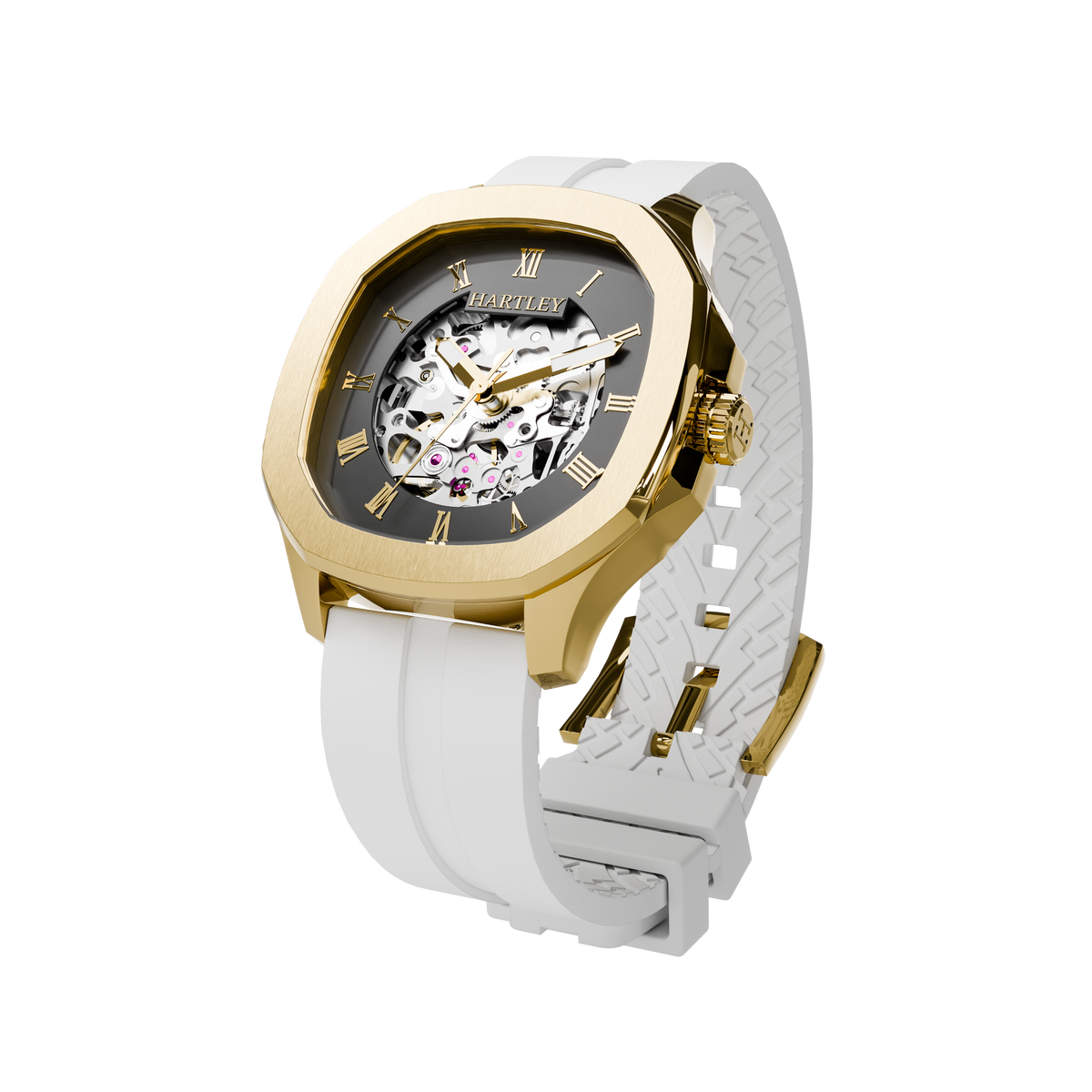 HARTLEY LEGACY GOLD WHITE SILICONE ANGLED VIEW